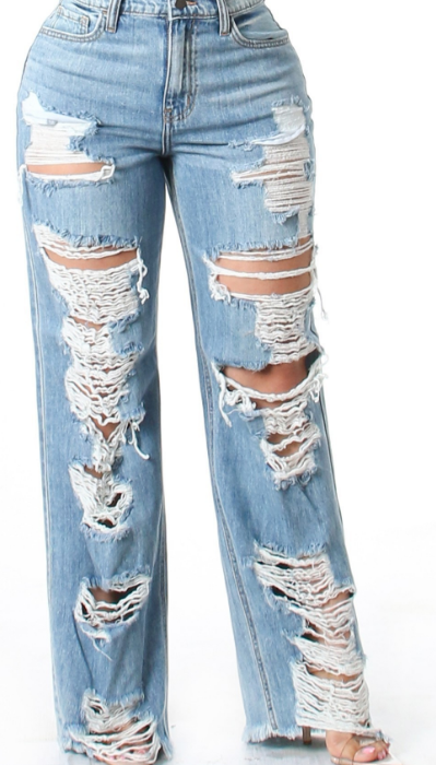 High Waist Distressed Wide Leg Jeans - The Fashion Unicorn