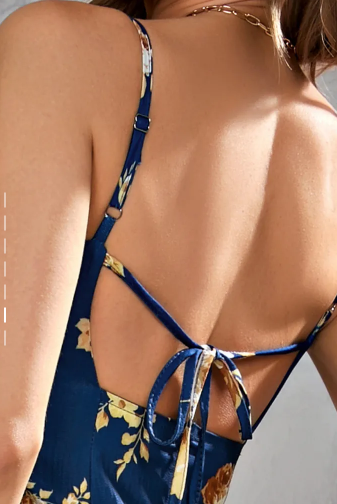 Women's Summer Print Sexy Slit Sling Dress - The Fashion Unicorn
