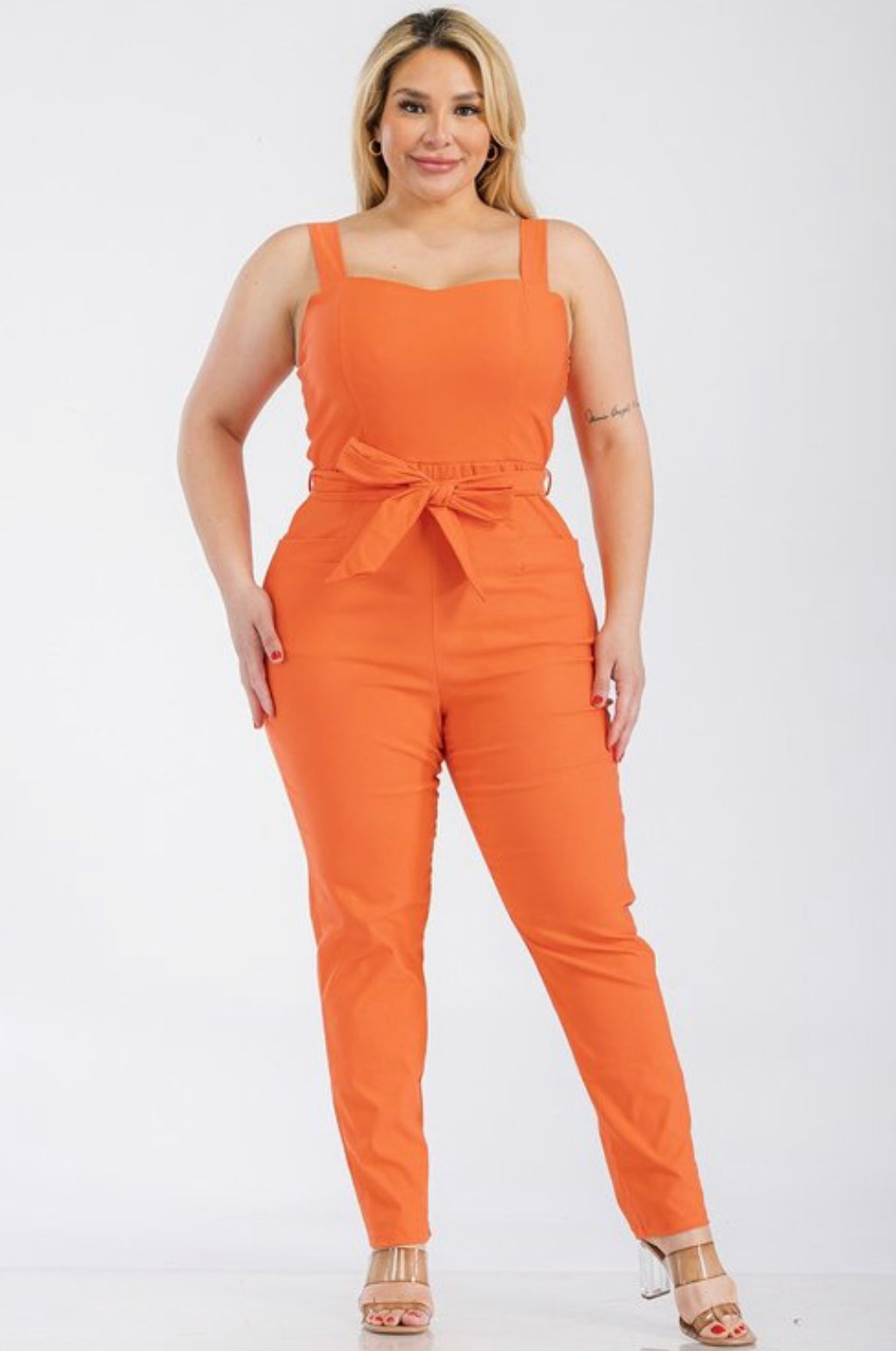 Curve Orange Jumpsuit - The Fashion Unicorn