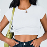 Women's Solid Color Ruched Side Crop T-shirt - The Fashion Unicorn