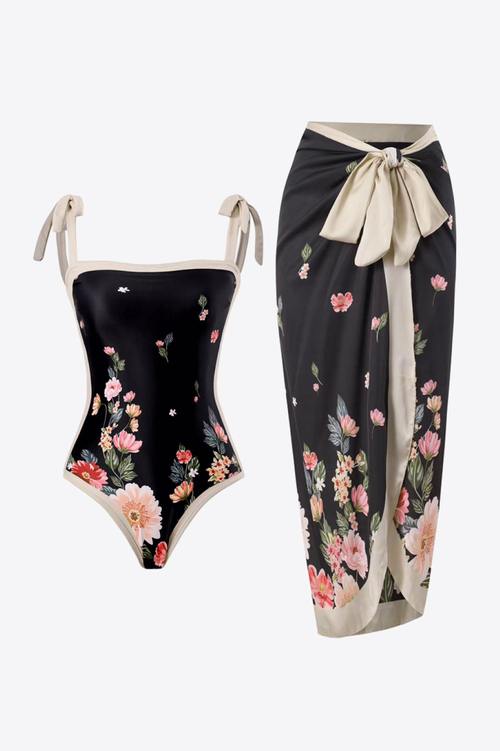 Floral Tie-Shoulder Two-Piece Swim Set - The Fashion Unicorn