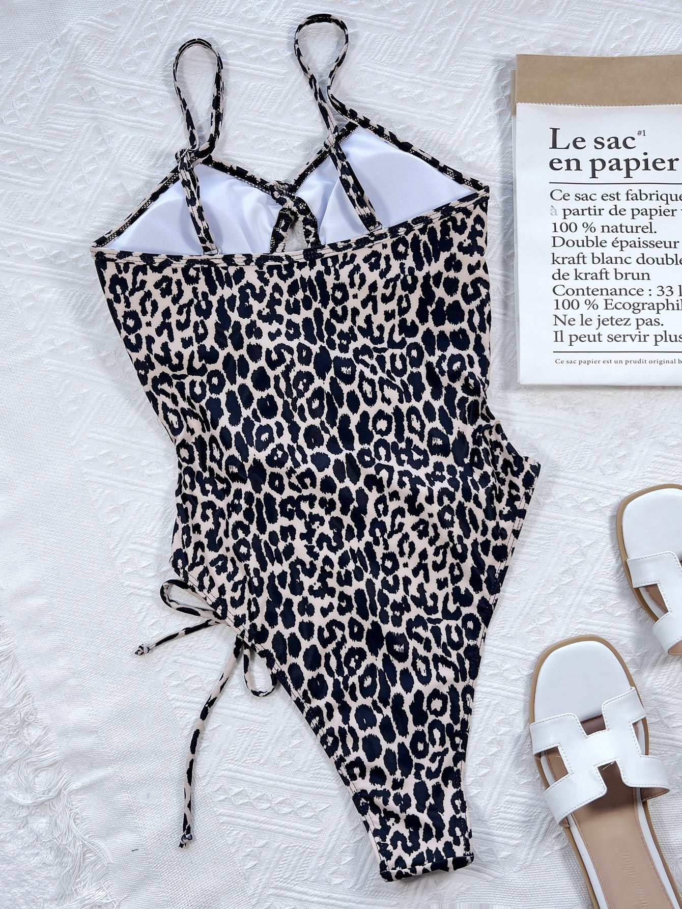 Leopard Cutout Tied One-Piece Swimsuit - The Fashion Unicorn