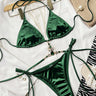 Rhinestone Decor Halter Neck Bikini Set - The Fashion Unicorn