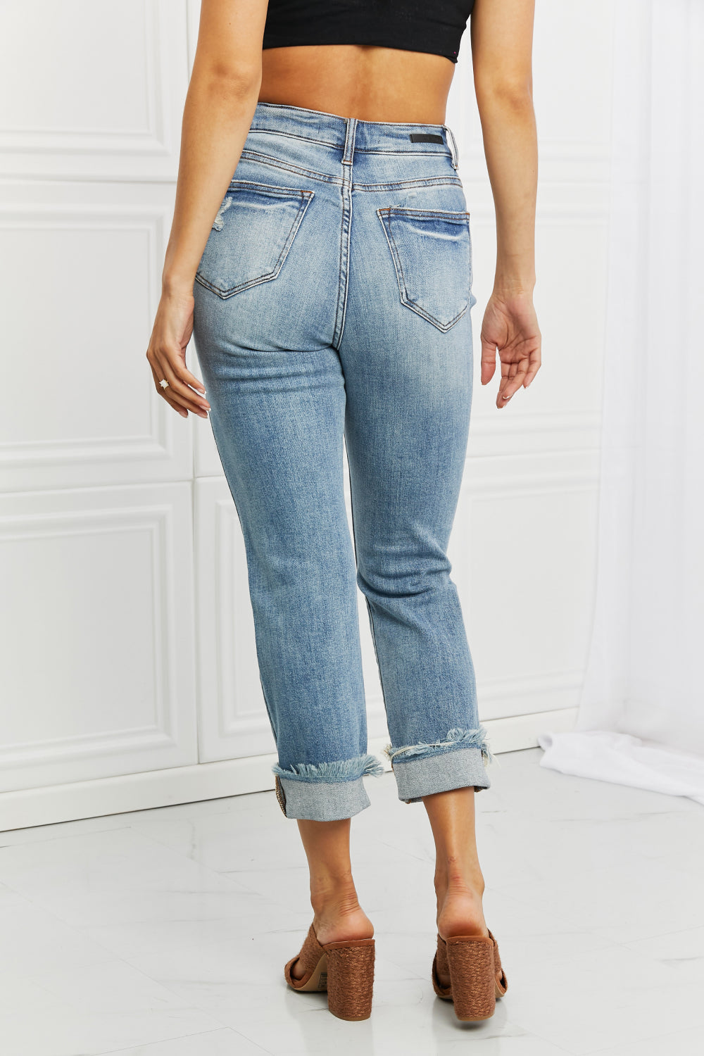 RISEN Full Size Leilani Distressed Straight Leg Jeans - The Fashion Unicorn