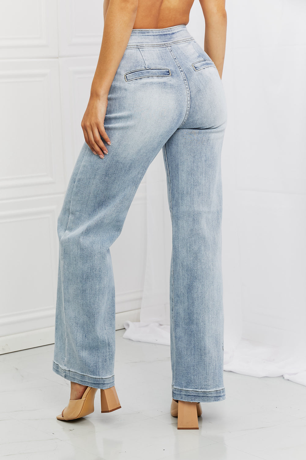 RISEN Full Size Luisa Wide Flare Jeans - The Fashion Unicorn