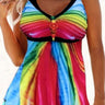 Multicolored Halter Neck Two-Piece Swimsuit - The Fashion Unicorn
