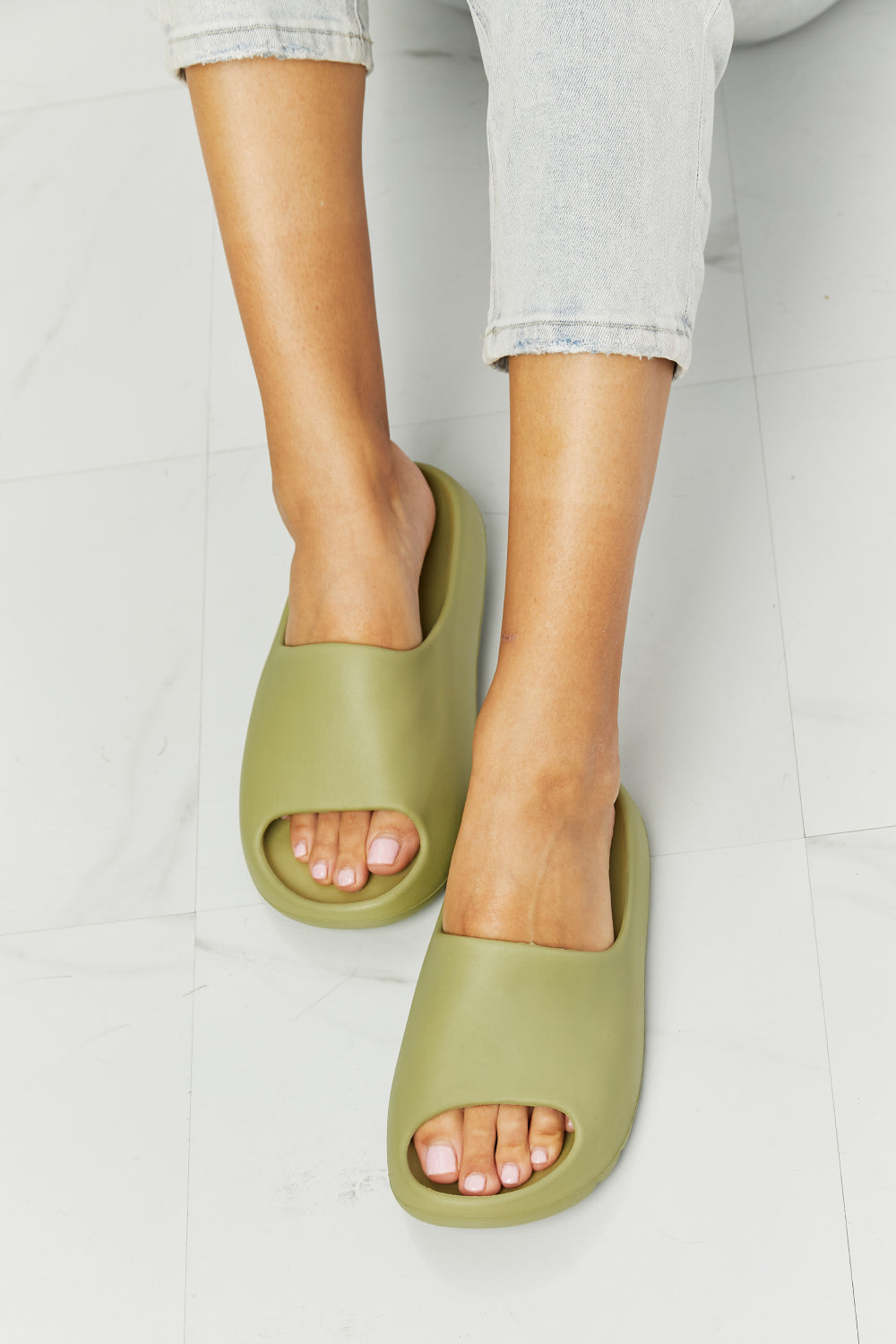 NOOK JOI In My Comfort Zone Slides in Green - The Fashion Unicorn