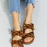 Forever Link Fiercely Feminine Leopard Bow Slide Sandals - The Fashion Unicorn