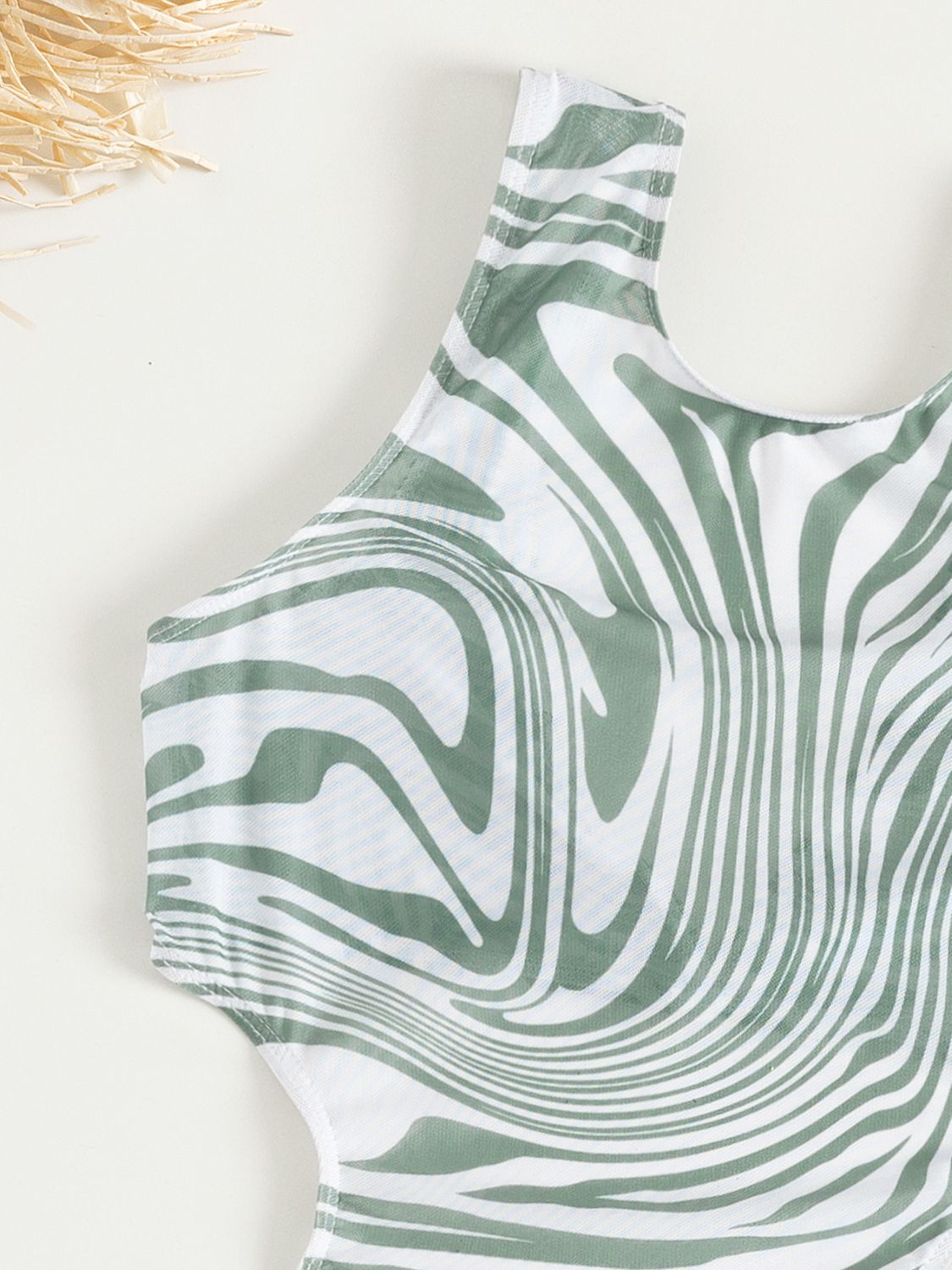 Abstract Print Tie Back Three-Piece Swim Set - The Fashion Unicorn