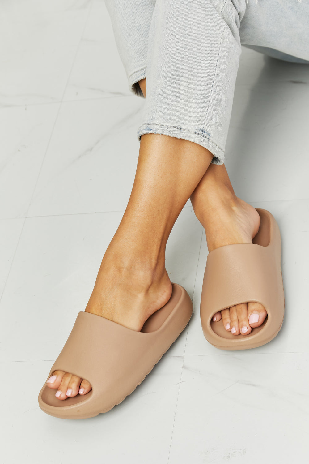 NOOK JOI In My Comfort Zone Slides in Beige - The Fashion Unicorn