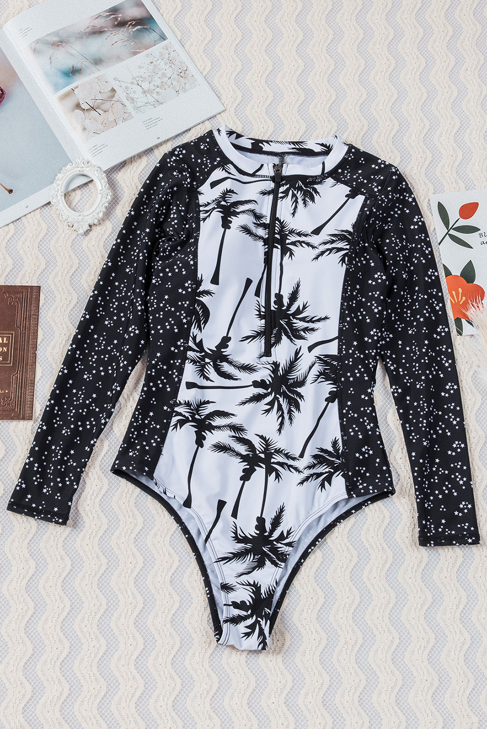 Beach Style Zip-Up One-Piece Swimsuit - The Fashion Unicorn