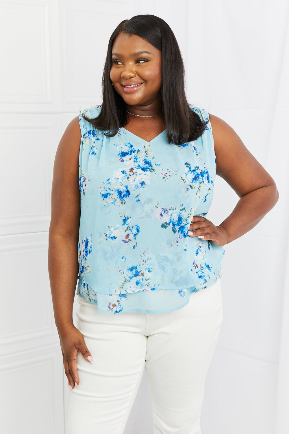 Sew In Love Off To Brunch Full Size Floral Tank Top - The Fashion Unicorn