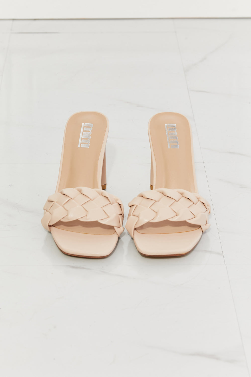 MMShoes Top of the World Braided Block Heel Sandals in Beige - The Fashion Unicorn