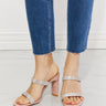 MMShoes Leave A Little Sparkle Rhinestone Block Heel Sandal in Pink - The Fashion Unicorn